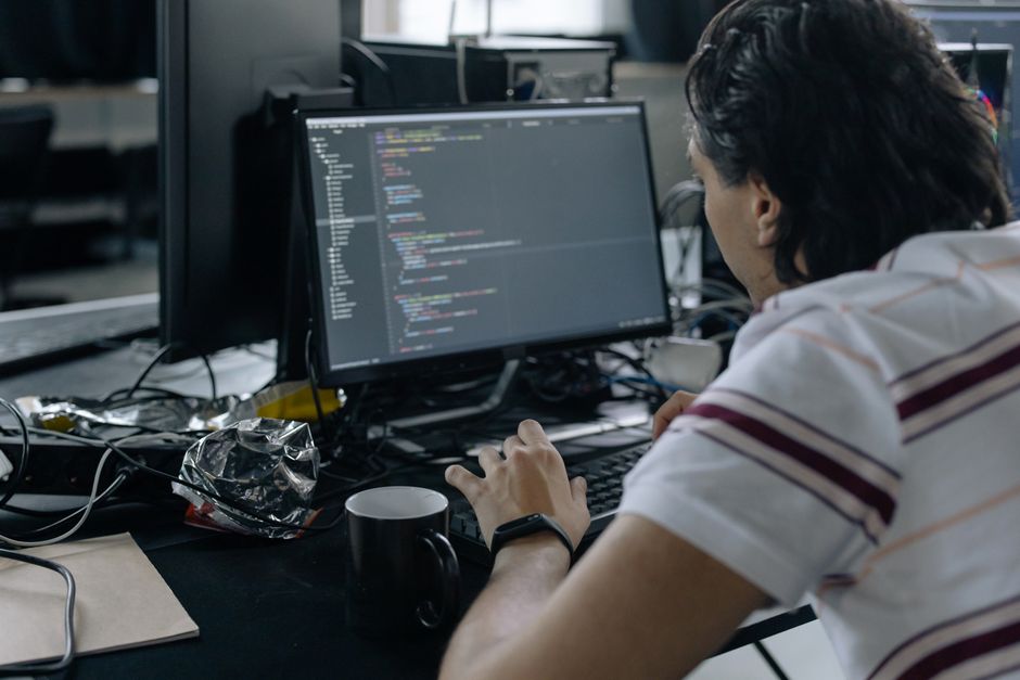 Learner inspecting a Git commit history